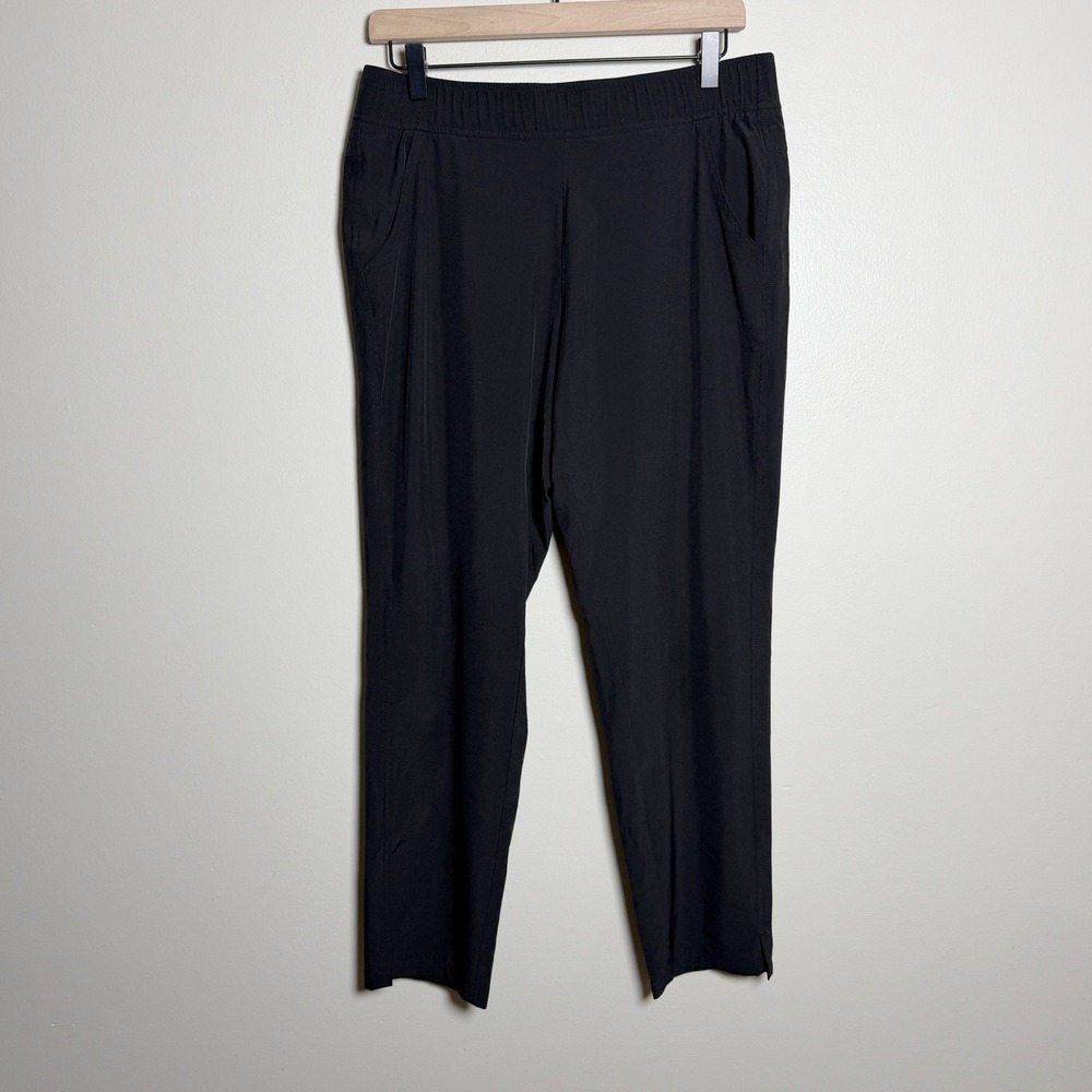 Eddie Bauer Womens Pants Size M Black Elastic Waist Pockets Lightweight Stretch